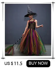 Girls witch Halloween costume worn by child