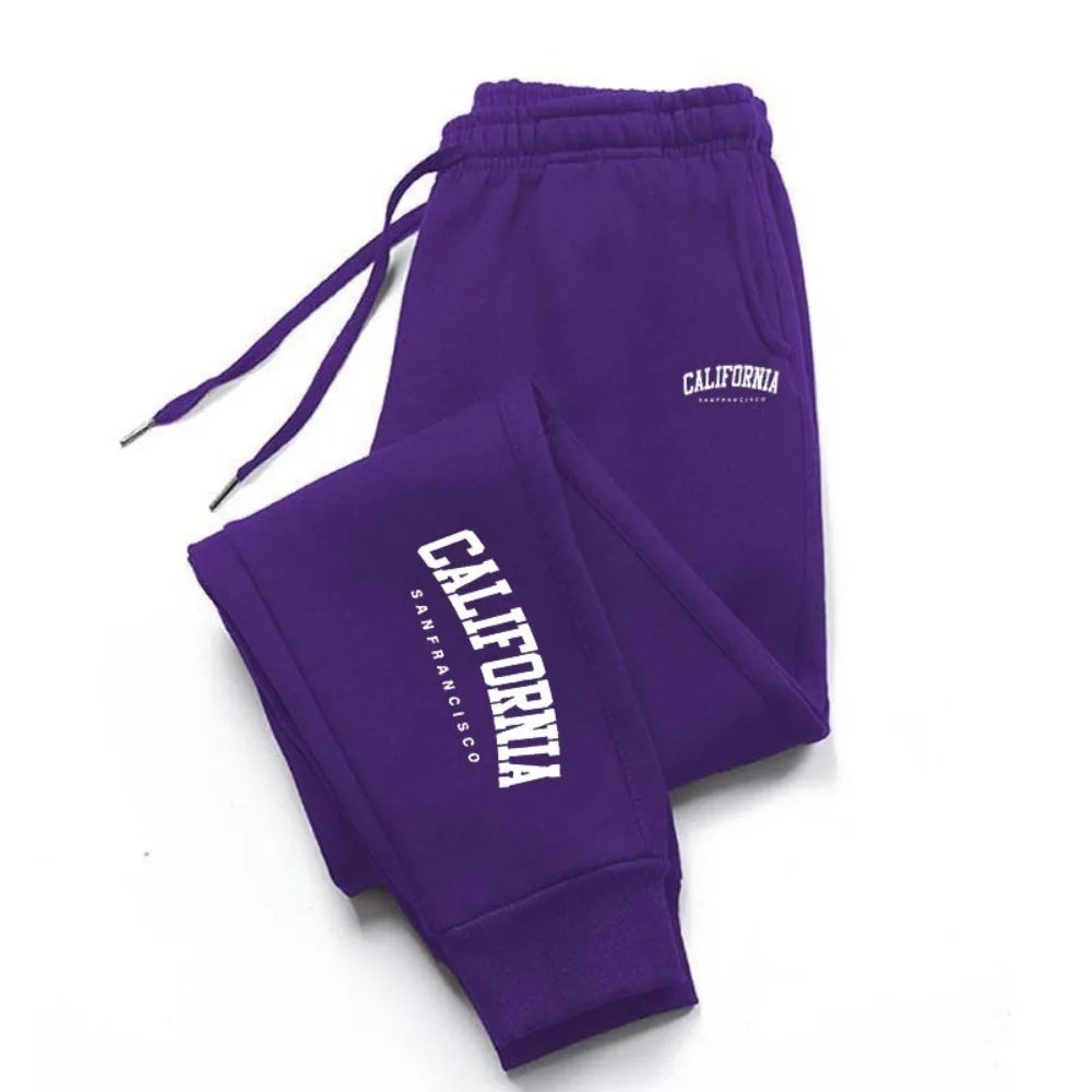Men's casual versatile sweatpants front view purple
