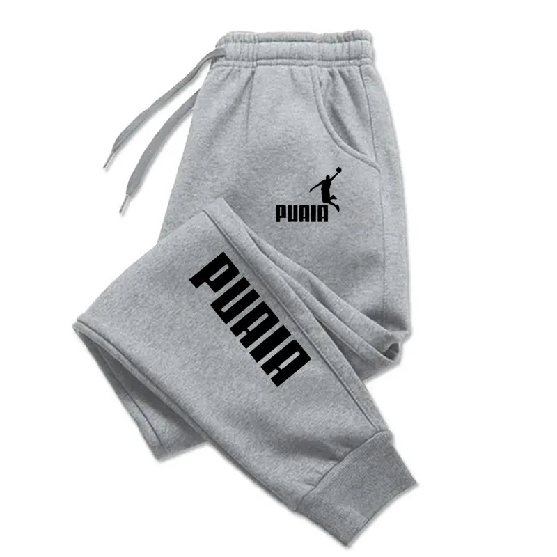 Loose fit jogging trousers front view grey