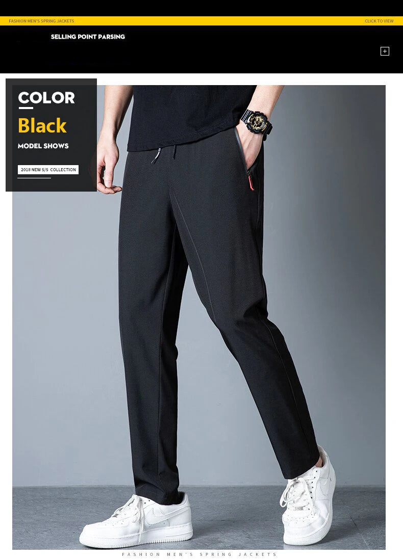 Slim fit jogger pants front view grey