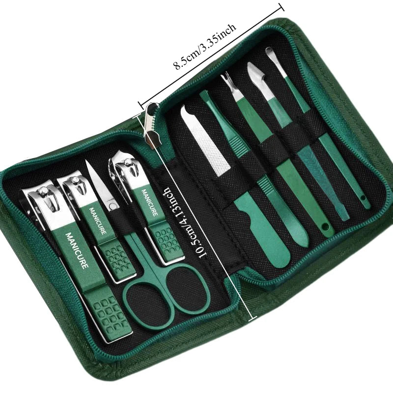 Manicure pedicure tool set open display