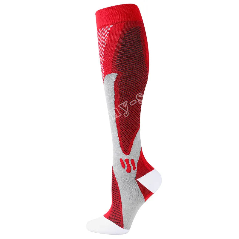 Compression support socks worn on legs