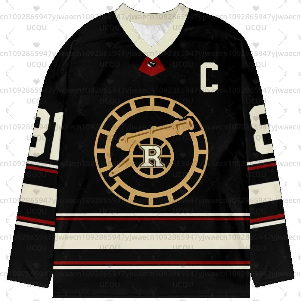 Long sleeve hockey graphic tee front view