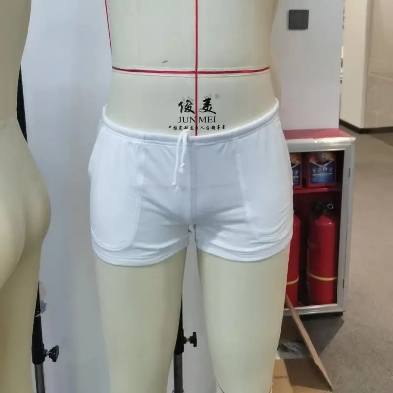 Men's bamboo lounge shorts front view white