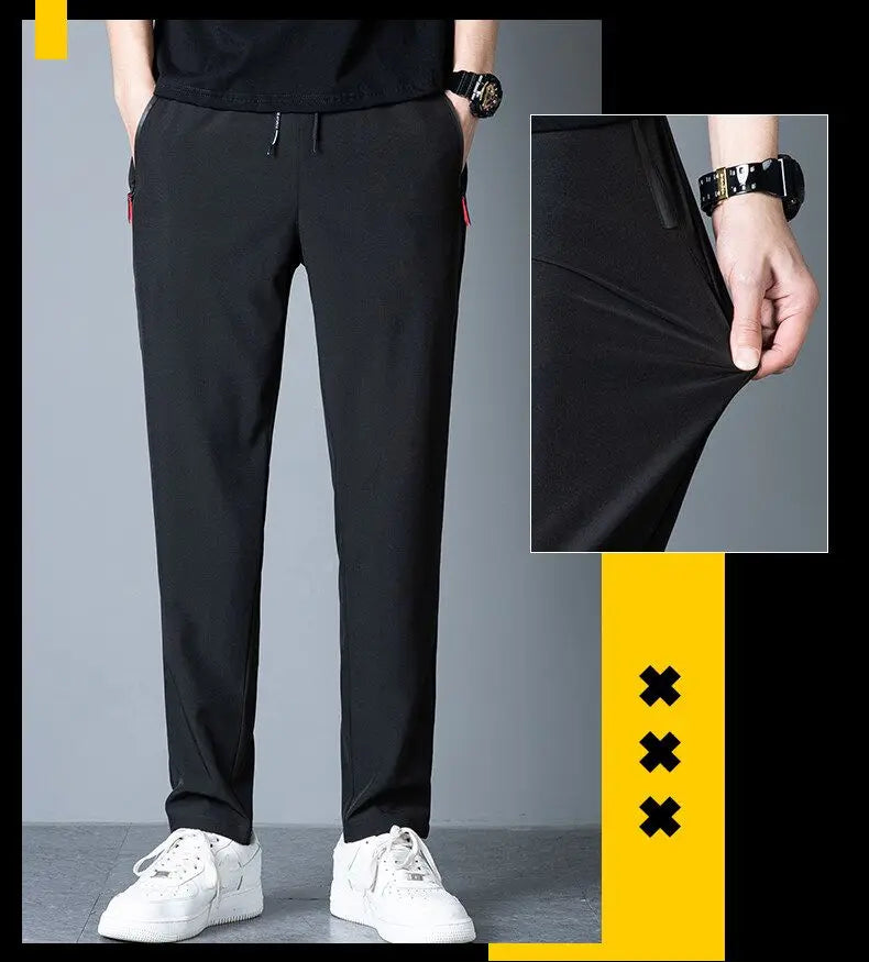 Slim fit jogger pants front view grey