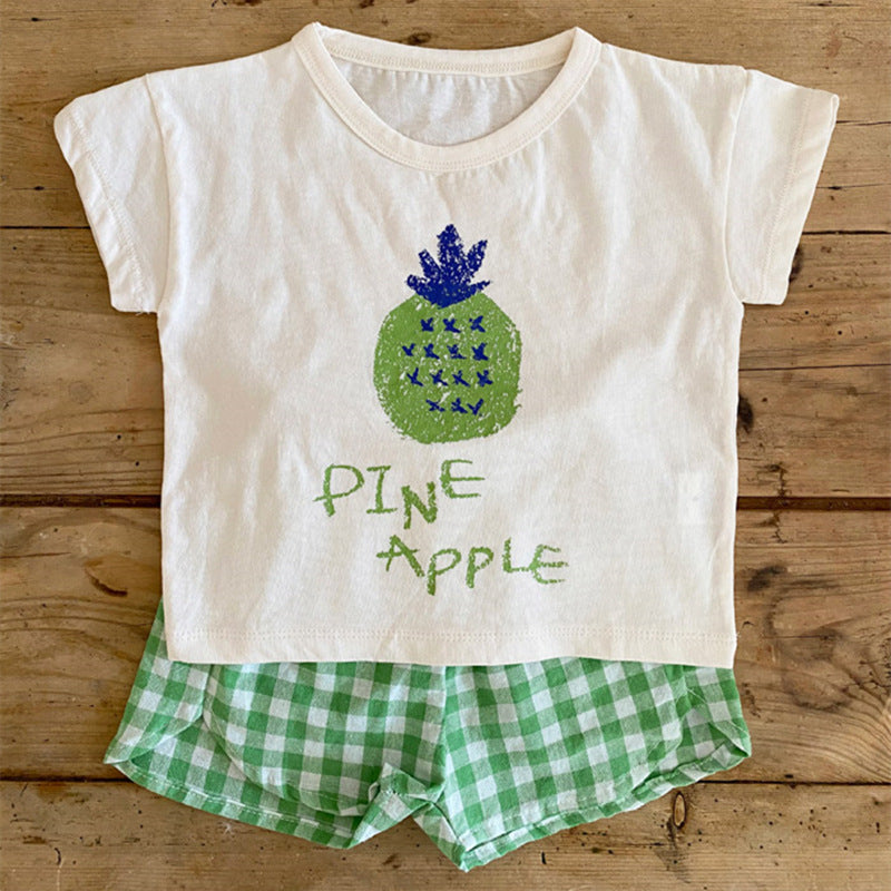 Baby sleeveless pajama set worn on baby