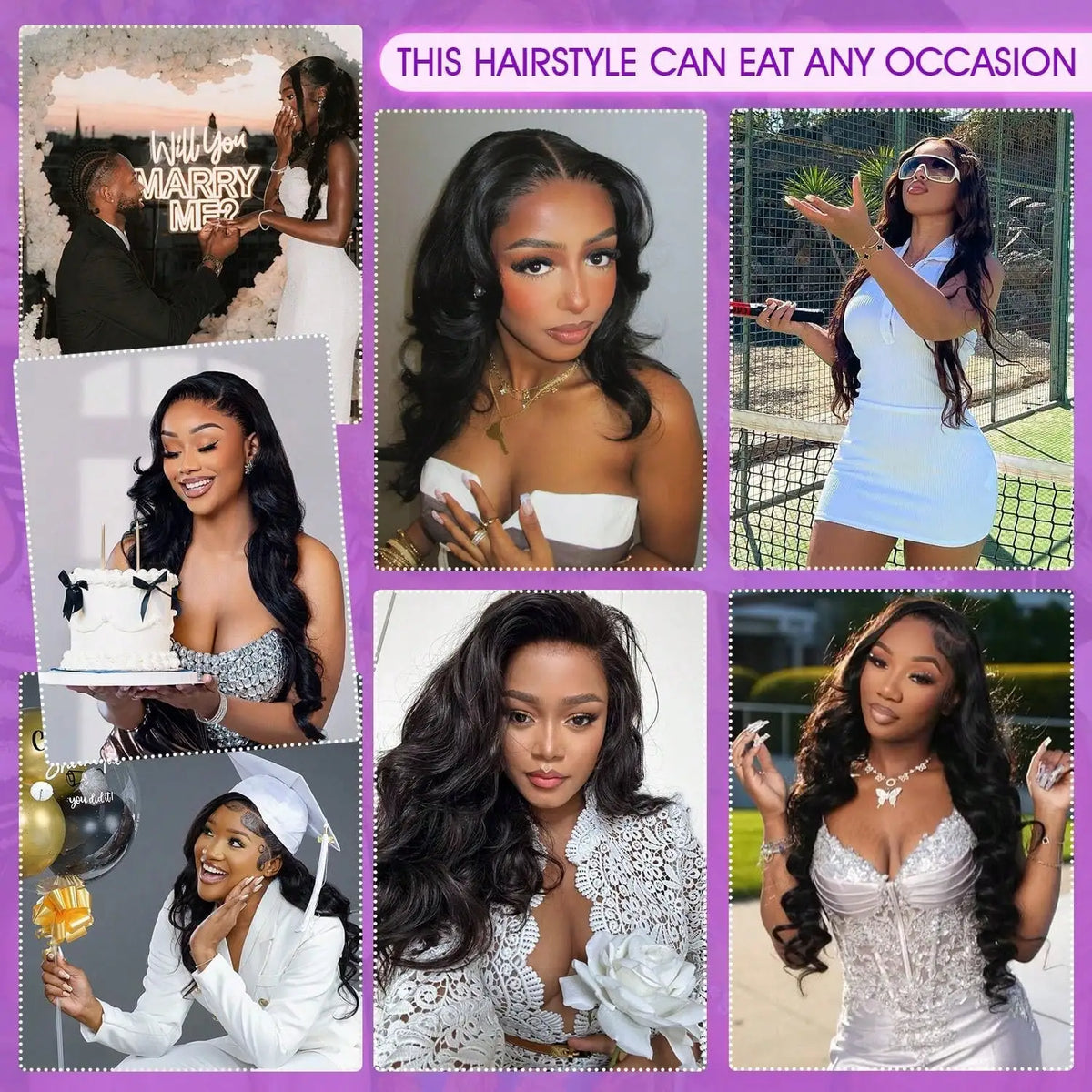 Body wave hd lace front wig worn on model