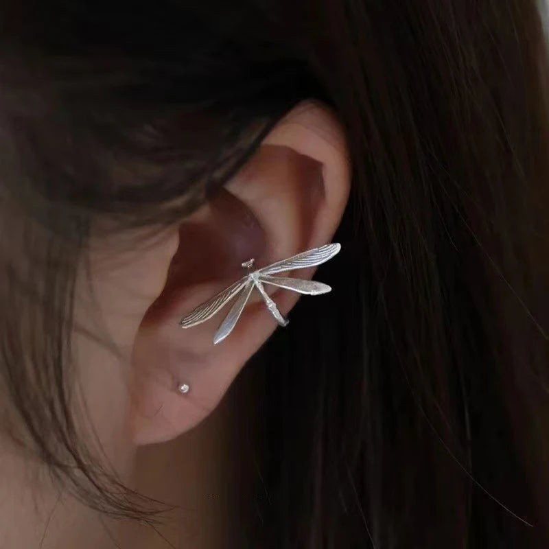 Dragonfly clip-on earrings front view