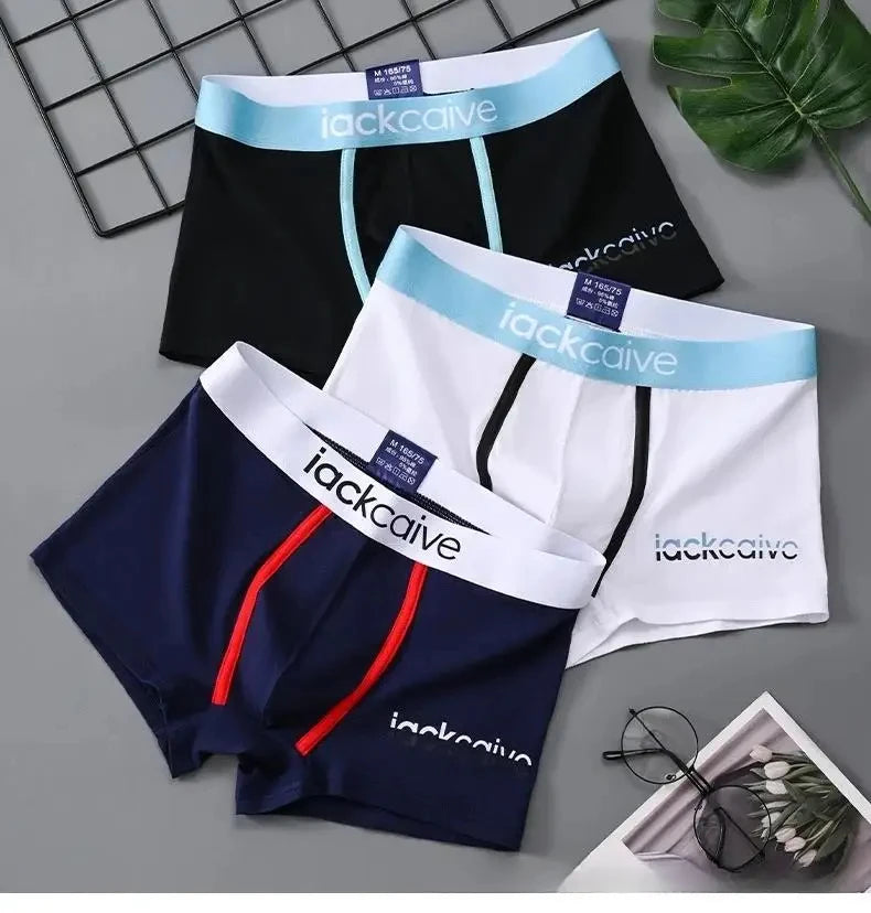 Men's printed cotton boxers size range display