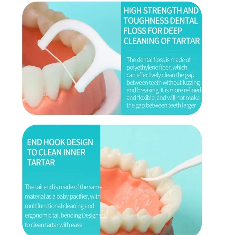 Disposable dental floss sticks box view