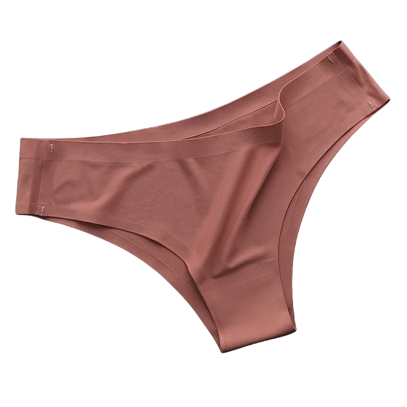Women's seamless ice silk bikini briefs worn model