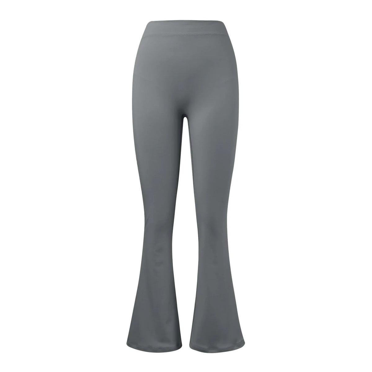 V-back waist leggings purple flared close up front