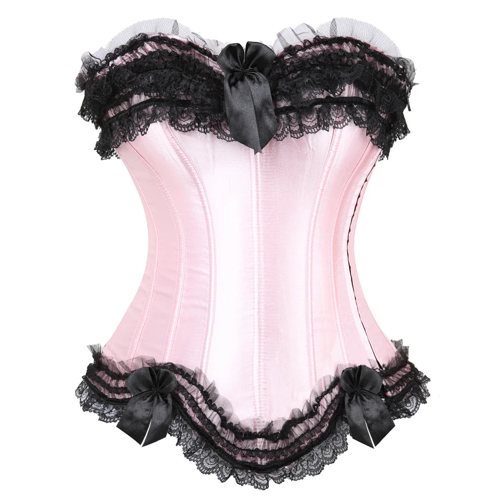 Lace-up floral corset top worn styled outfit