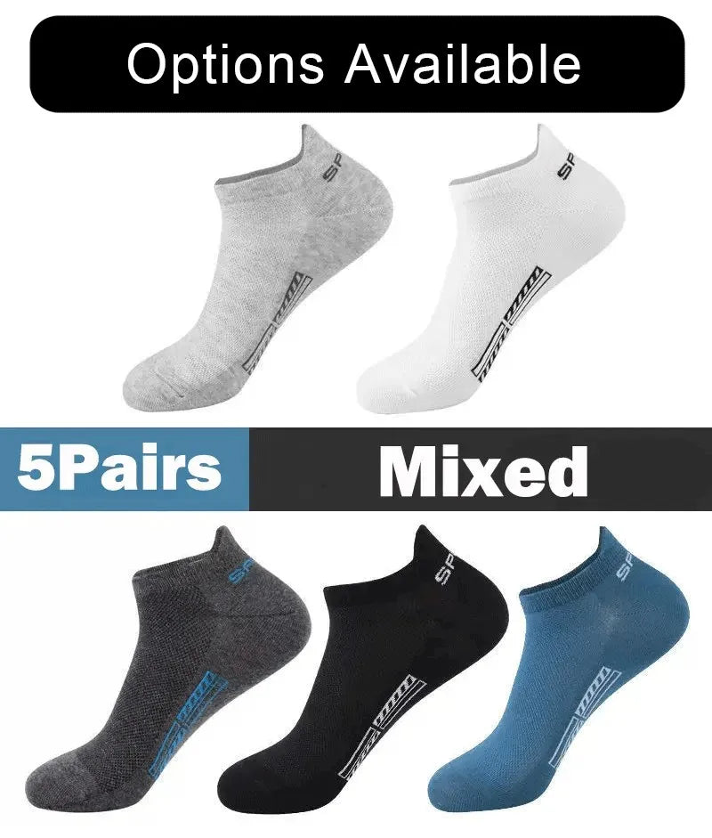 Men's casual boat socks worn in shoe