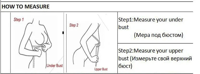 Seamless padded camisole size chart measurements