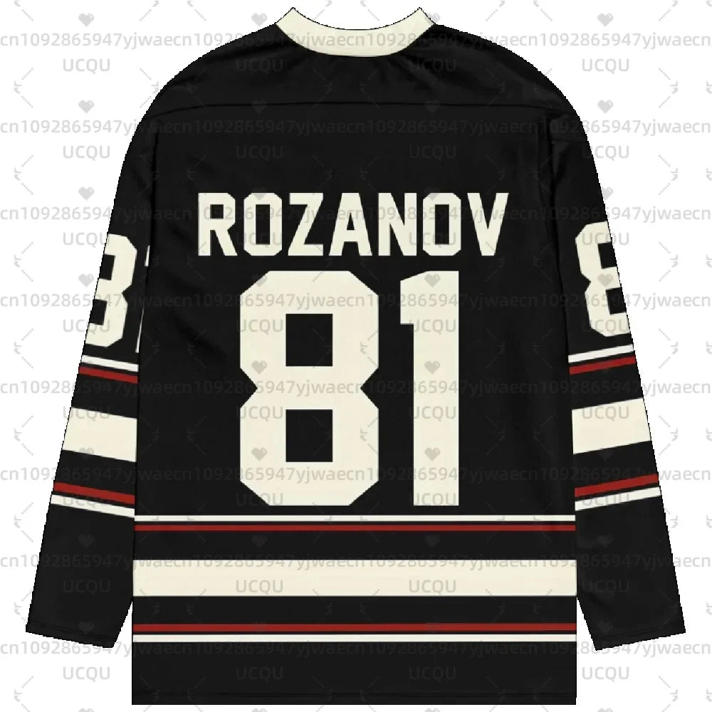 Long sleeve hockey graphic tee front view