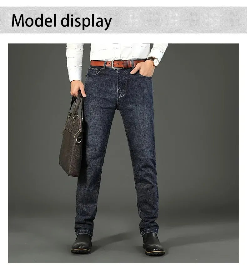 Stretch straight jeans front view sky blue
