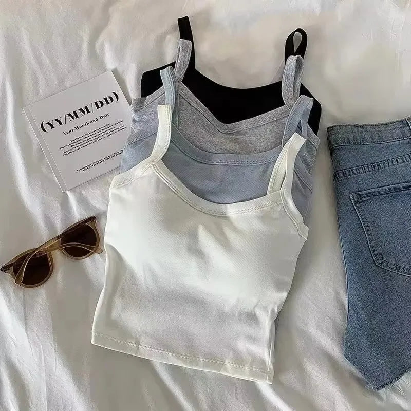 Women's Sleeveless Cami Crop Top set