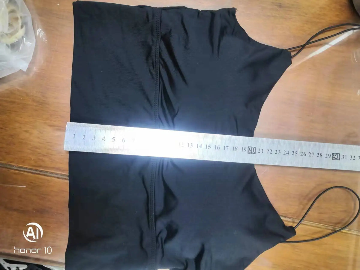 Seamless padded camisole navy waistband detail
