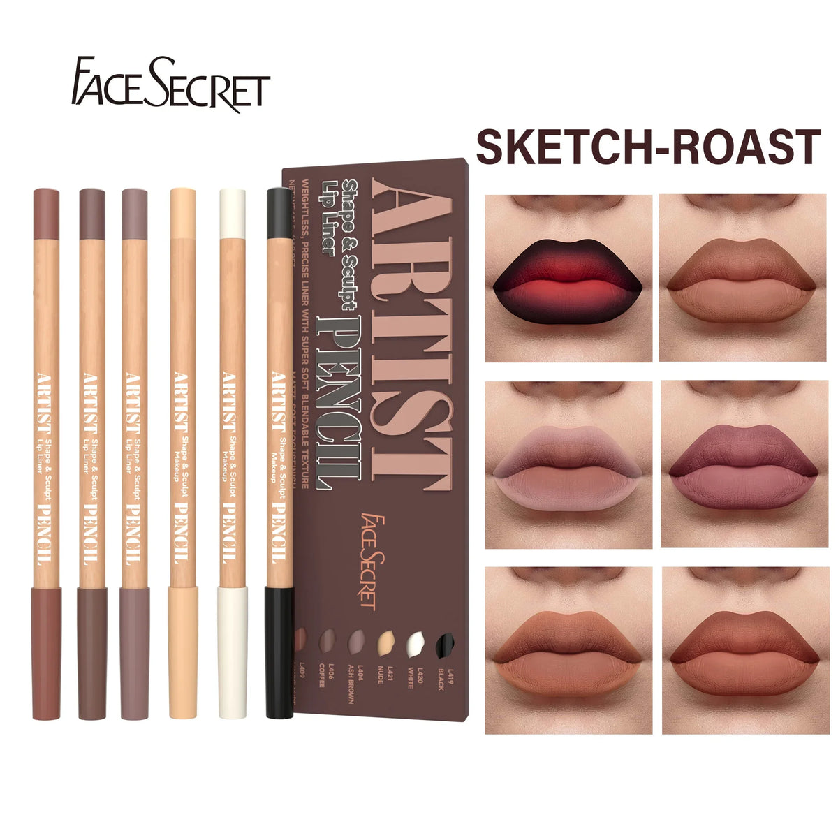 Precision lip liner pencil sketch roast shade