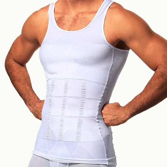 Men's seamless compression slimming tank top black