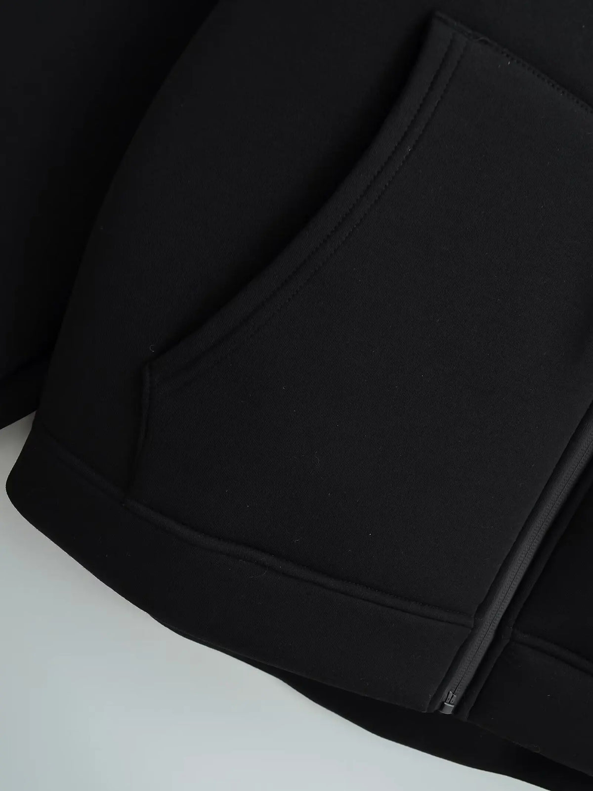 Women's zip-up hoodie jacket front view dark grey