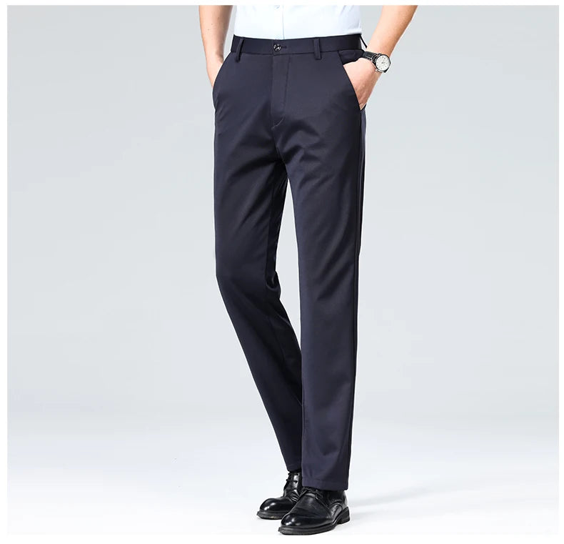 Business Casual Pants – Men's Elastic Waist Dress Trousers