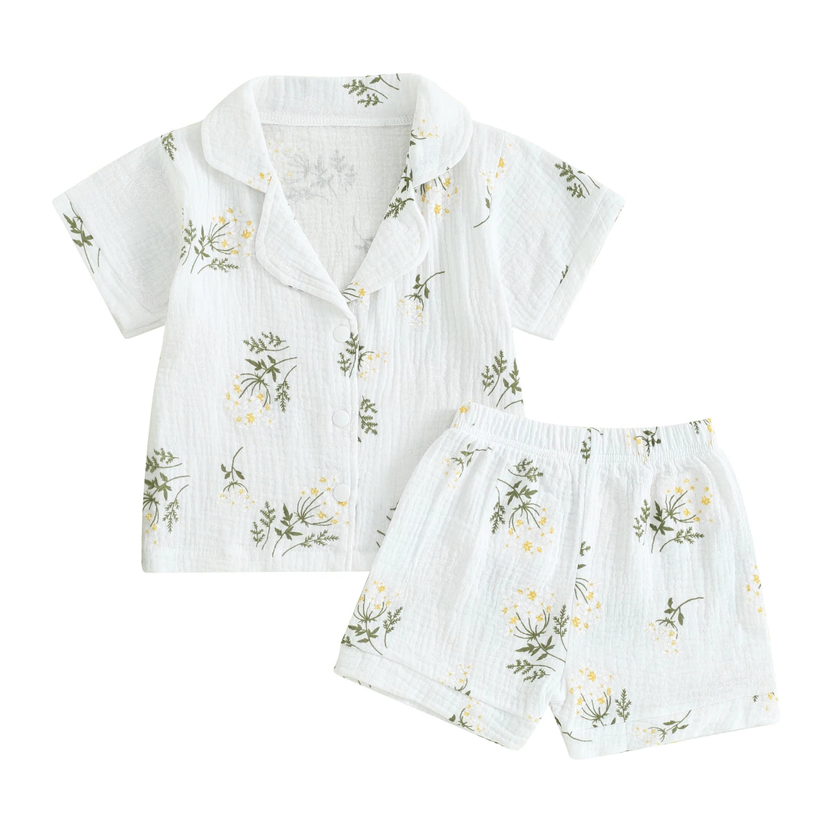 Kids Cotton Linen Pajama Set – Breathable Natural Sleepwear
