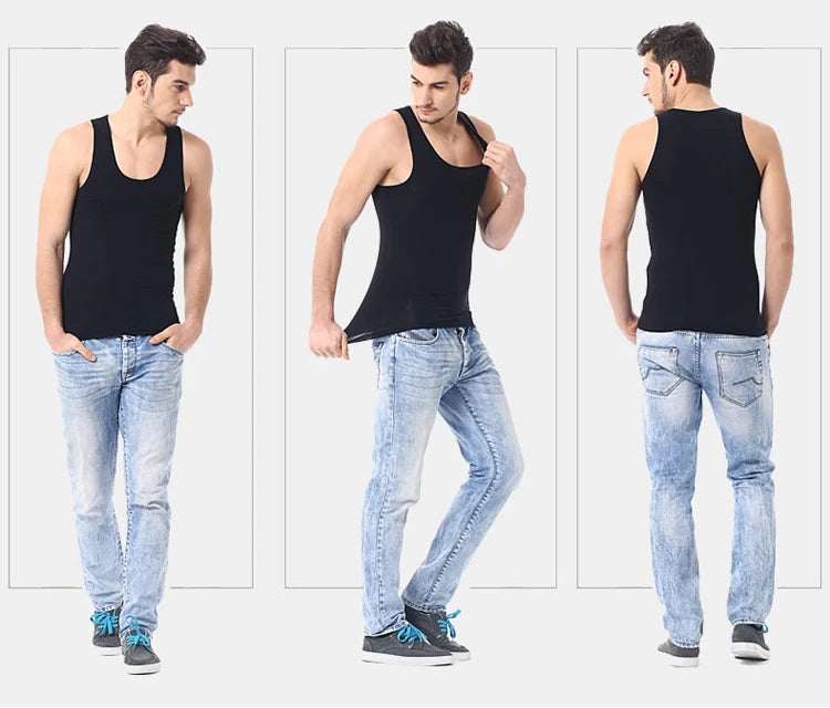 Cotton vest multi-pack white front view