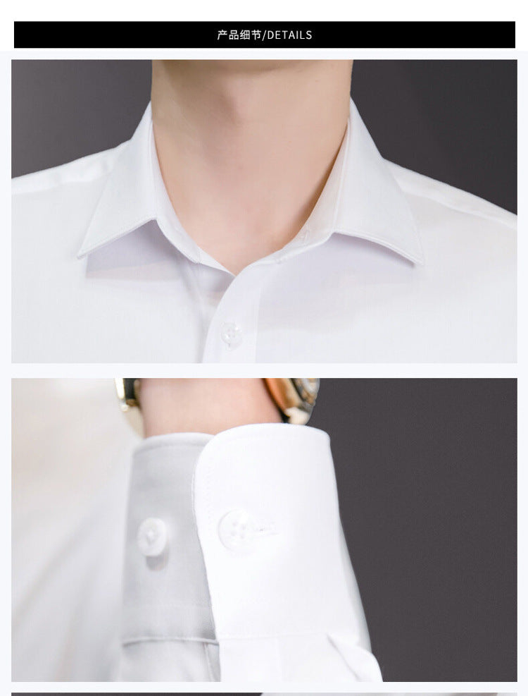 Slim fit business shirt front view navy blue