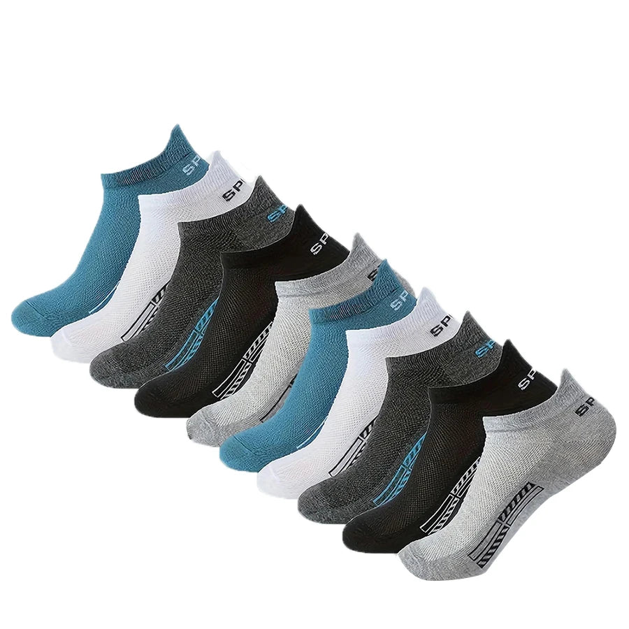 Men's casual boat socks worn in shoe