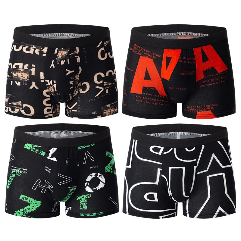 Men's printed boxer shorts worn model
