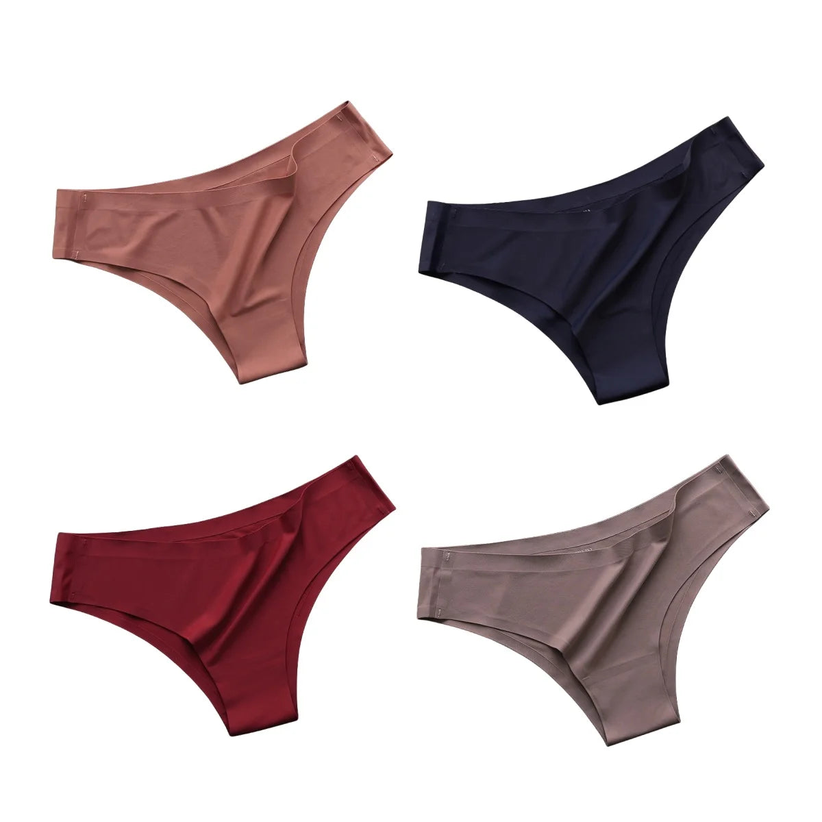 Women's seamless ice silk bikini briefs worn model