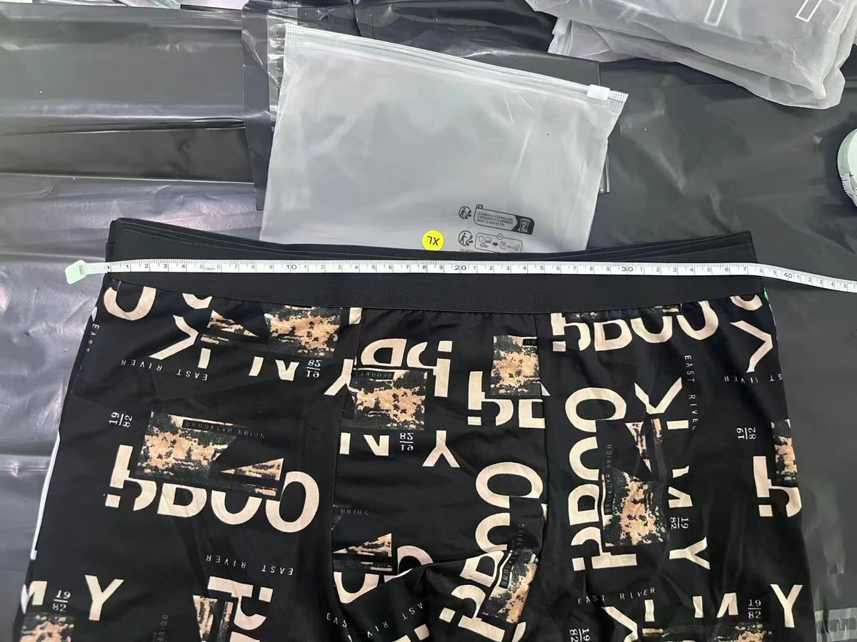 Men's printed boxer shorts worn model