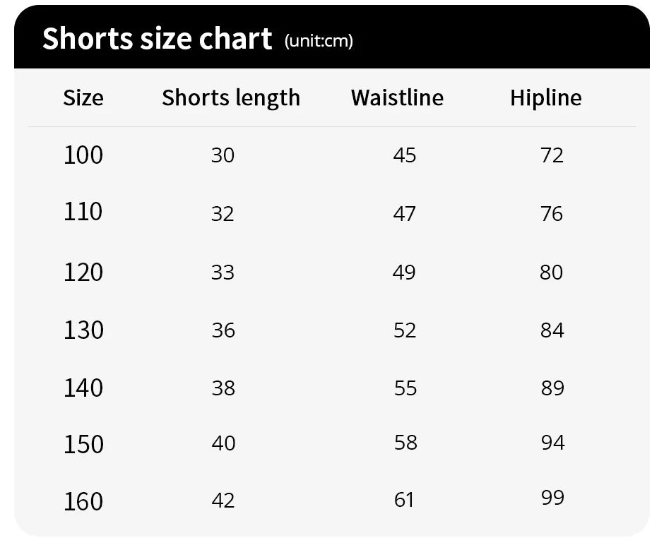 Kids shorts set top detail