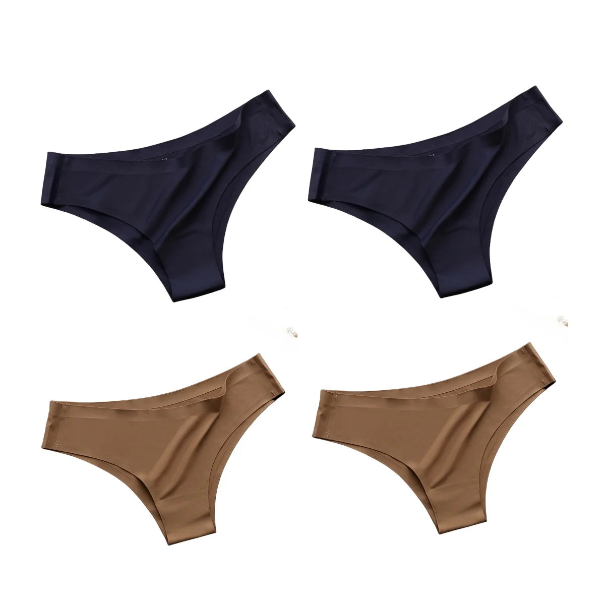 Women's seamless ice silk bikini briefs worn model