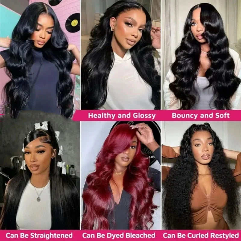 Body wave virgin hair bundles worn styled