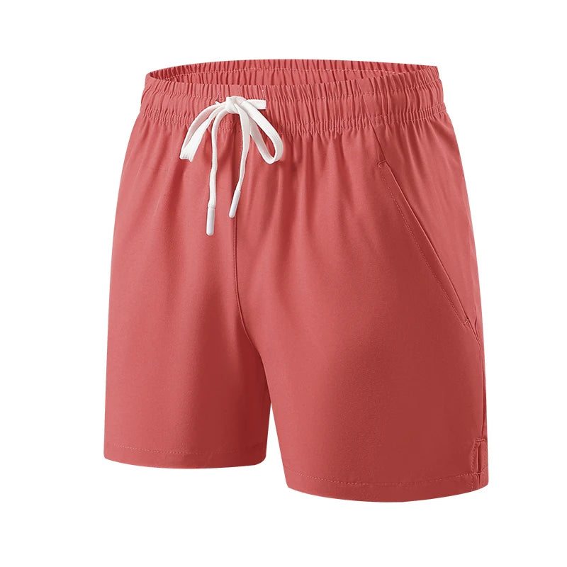 Quick-dry running shorts front view red
