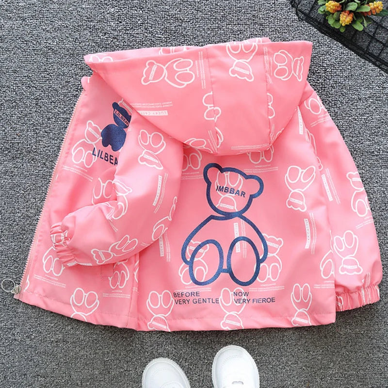 Girls fur-hood winter parka worn by child