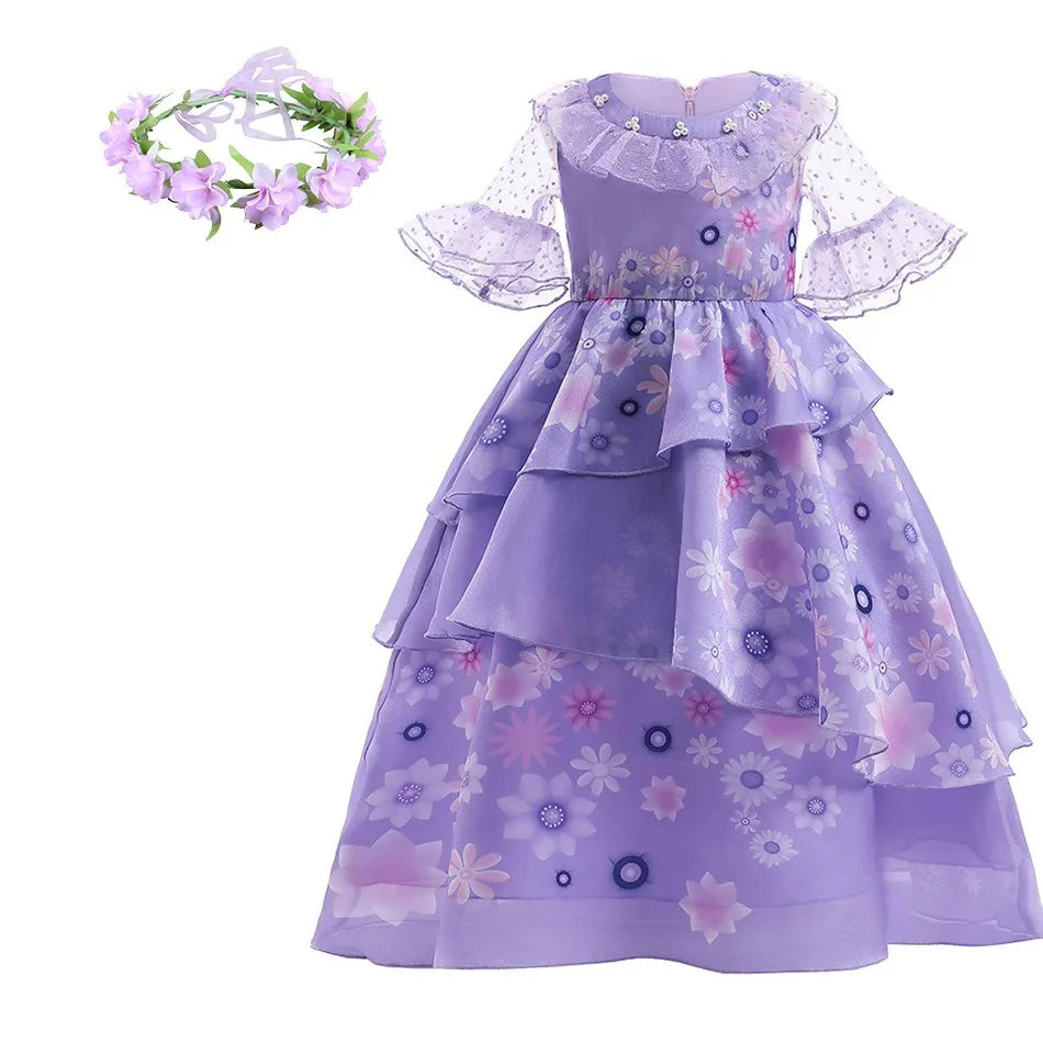 Kids princess cosplay dress worn by child model