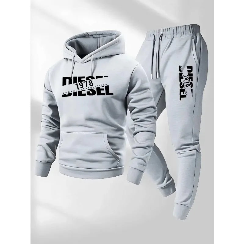 Hooded two-piece set worn styled outfit