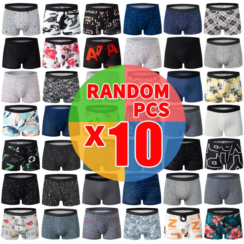 Men's printed boxer shorts worn model