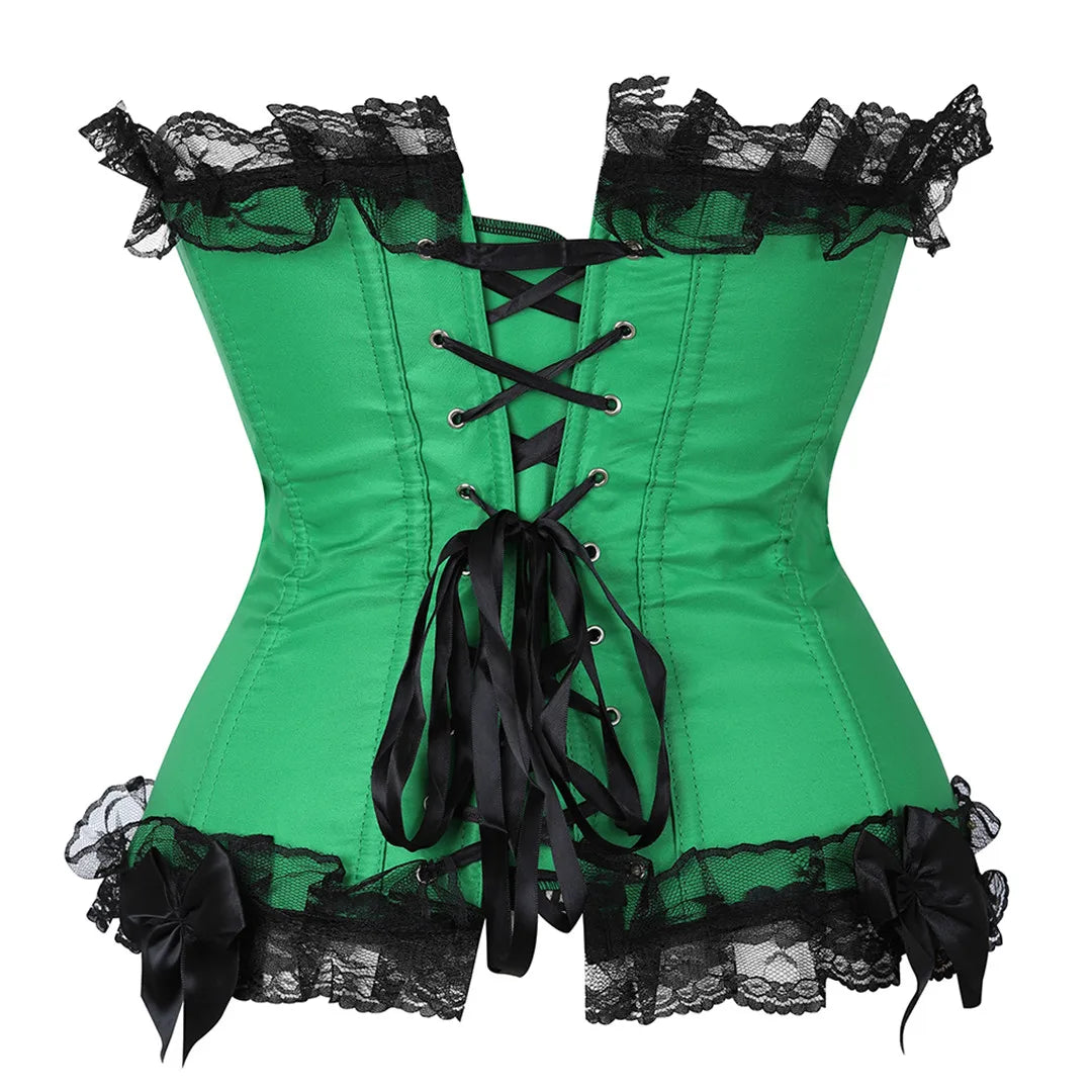 Lace-up floral corset top worn styled outfit