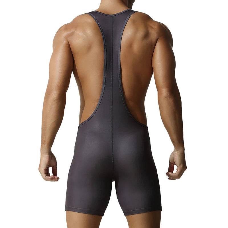Seamless gym bodysuit worn during workout