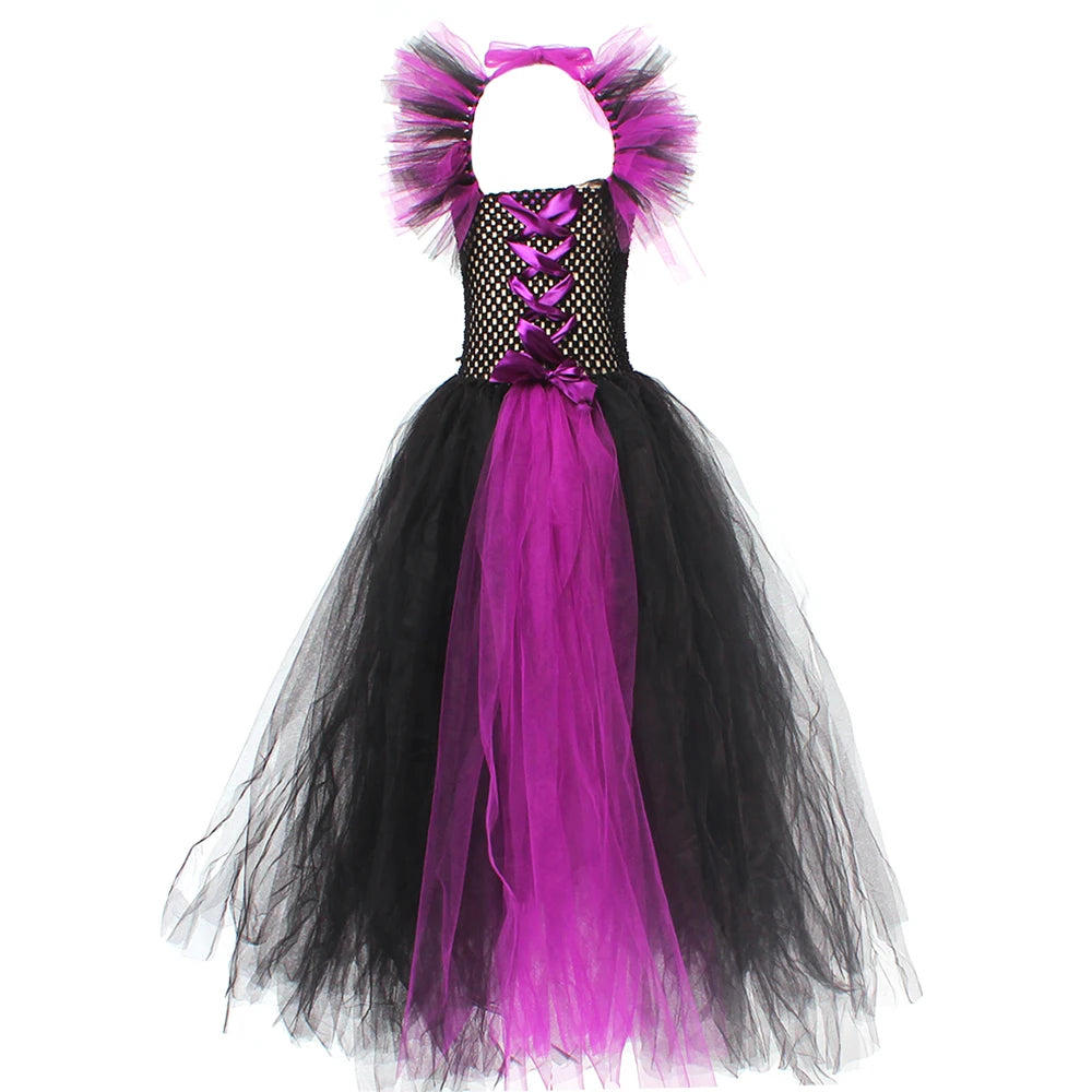 Girls witch Halloween costume worn by child