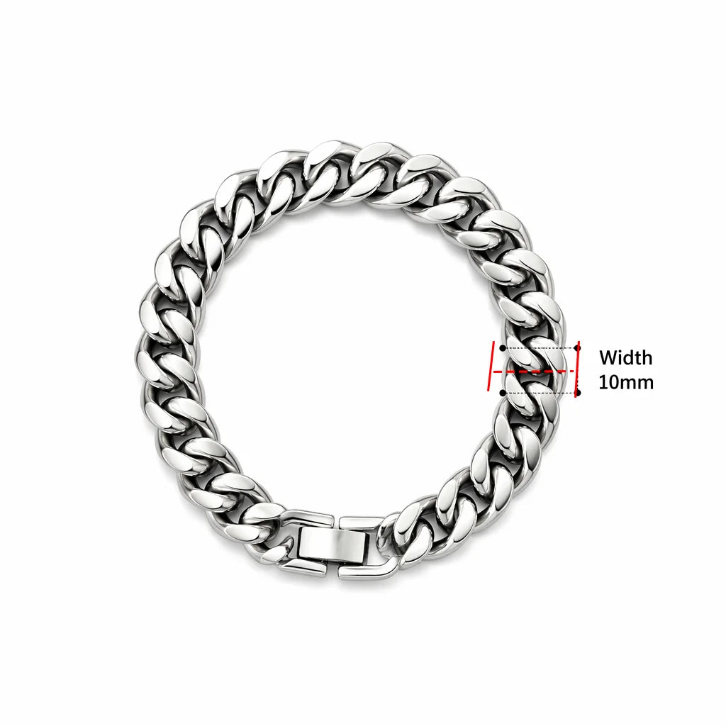 Braided stainless steel bracelet worn on wrist