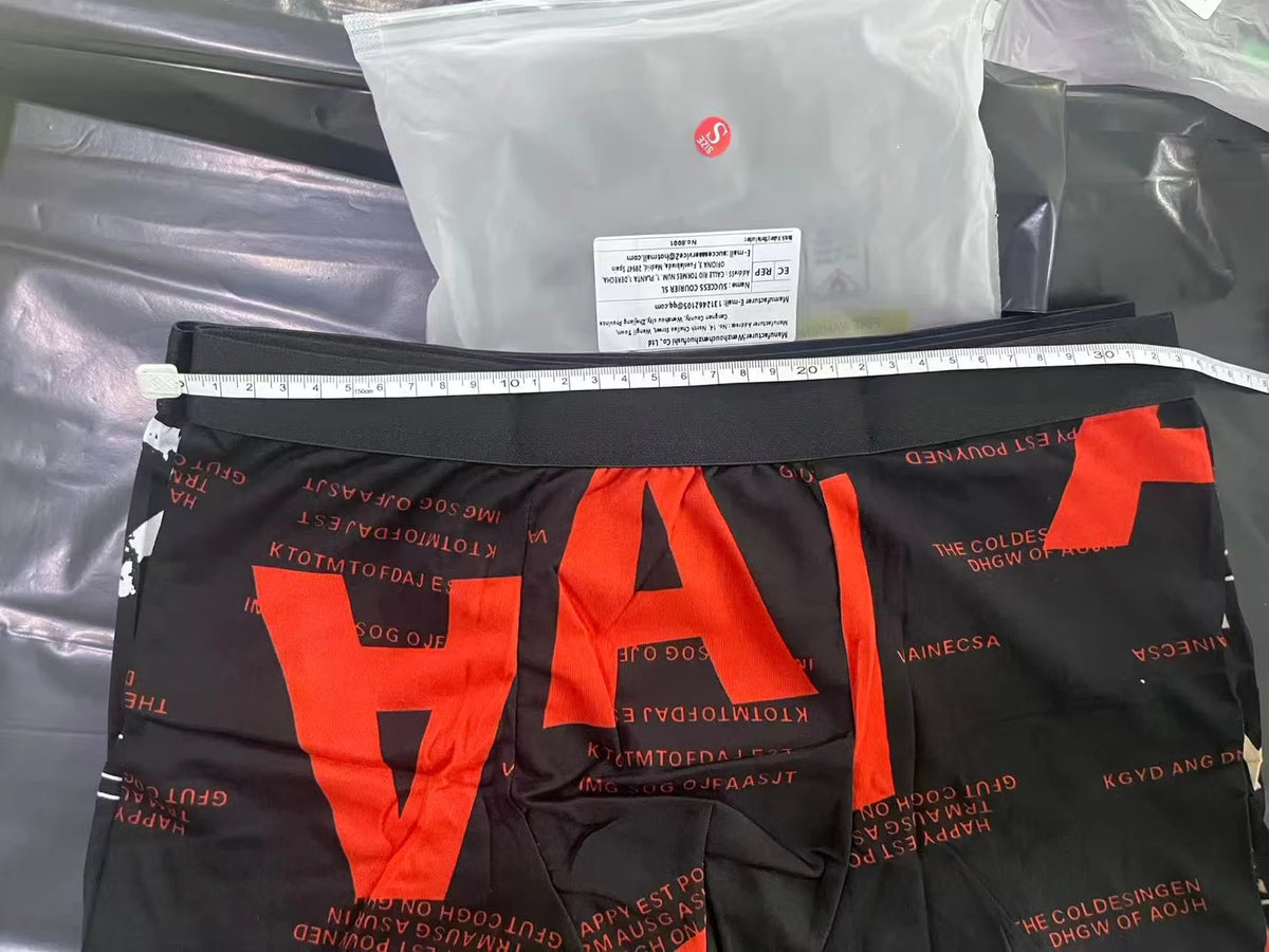 Men's printed boxer shorts worn model
