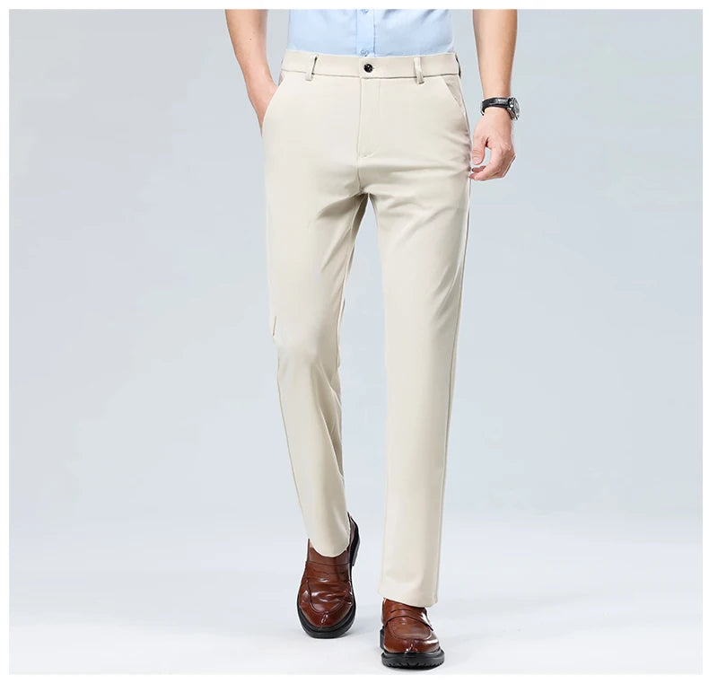Business Casual Pants – Men's Elastic Waist Dress Trousers