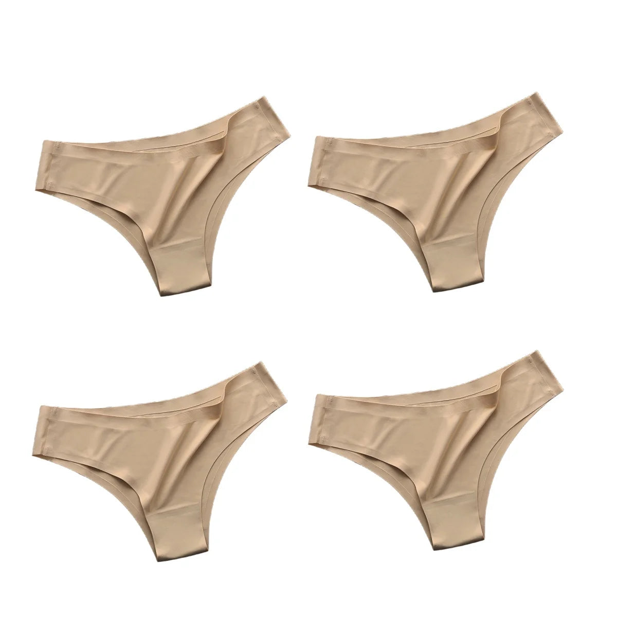 Women's seamless ice silk bikini briefs worn model