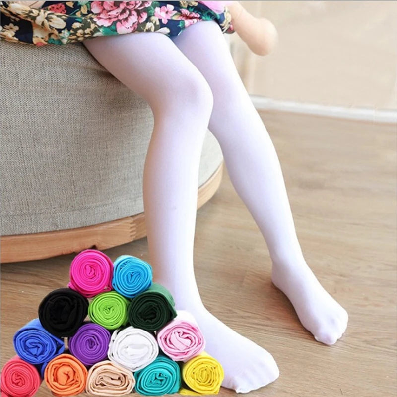 Kids candy color ballet tights color variety display